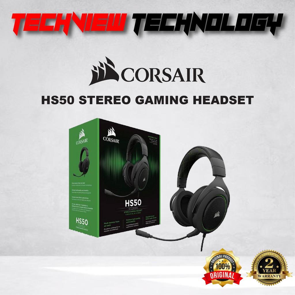 CORSAIR HS50 STEREO GAMING HEADSET Shopee Malaysia