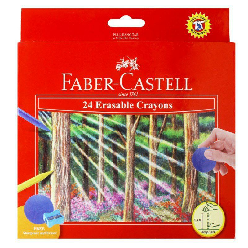 Faber-Castell Dino – Set 24 Crayons Couleur Incassables + 3 Métalliques, 3 Néon & Autocollants Dino Fun