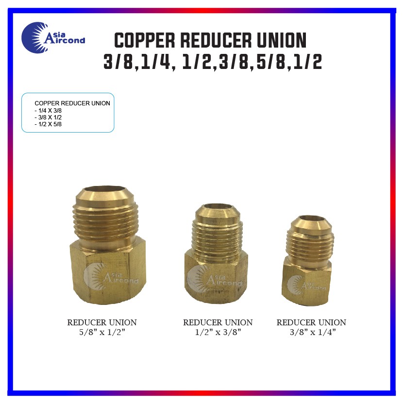 FLARE UNION REDUCER ( 1/4 x 3/8) , ( 3/8 x 1/2) , (1/2 x 5/8) | Shopee ...