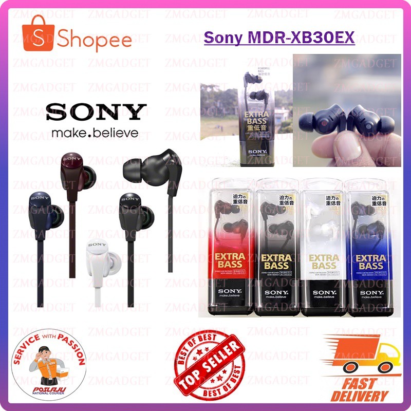 Sony MDR-XB30EX-W Extra Bass In-Ear Headphones | Shopee Malaysia