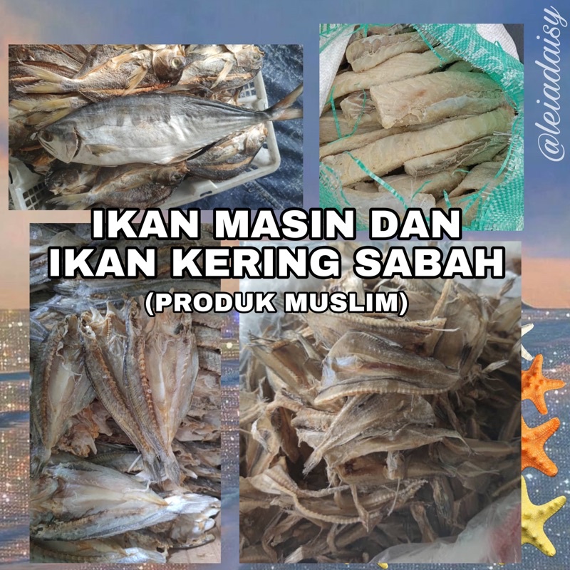 Ikan Masin Kering Sabah Gelama Sulit Yu Talang Liking Putih