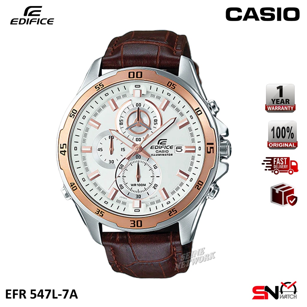 Casio Edifice Men Watch Multi Hands Fashion Quartz Analog Waterproof Jam Tangan Lelaki EFR 547D EFR 547L EFR 547SG Shopee Malaysia