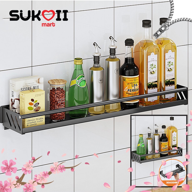 SKOI 60CM Stainless Steel Kitchen Wall Mounted Condiment Flavoring Rack ...