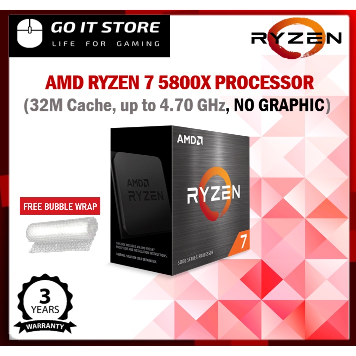 AMD RYZEN 7 5800x / RYZEN 7 5800x3D AM4 Socket Desktop Processor (8 ...