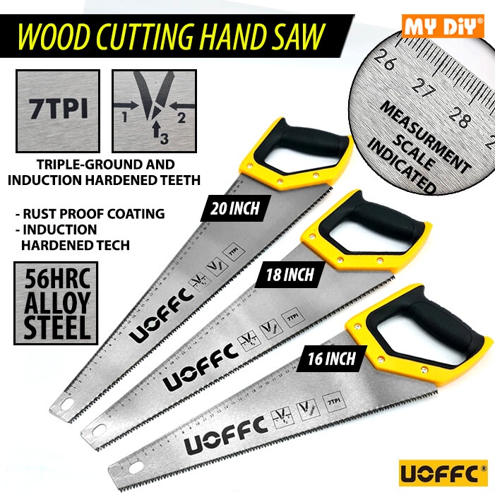 MYDIYHOMEDEPOT 16" 18" 20" UOFFC Hand Saw Alloy Steel Wood Hand Saw Gardening Pruning Saw Wood