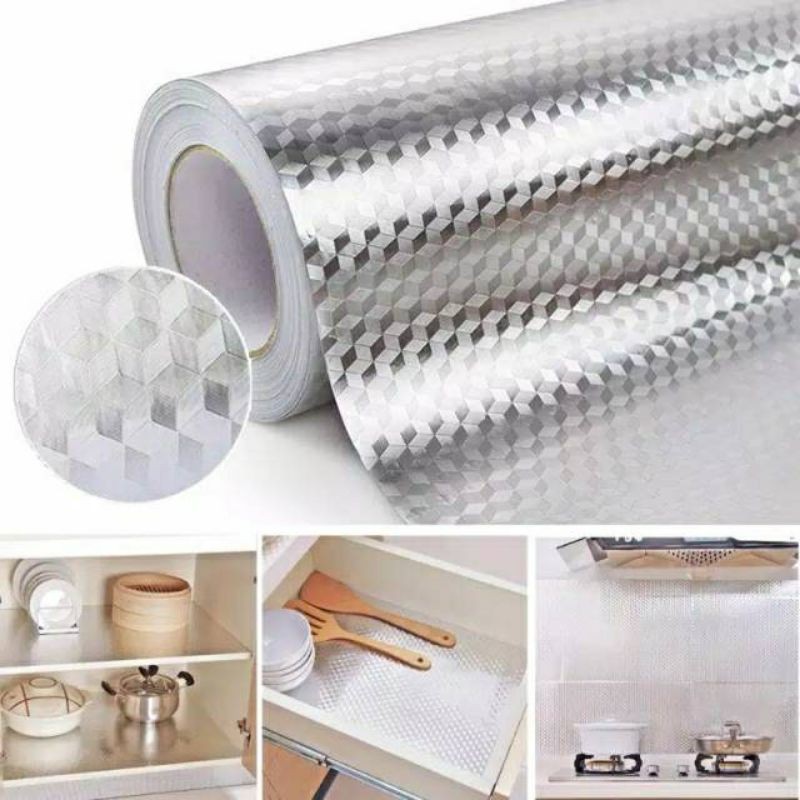 Contemporary Premium Aluminum Foil Kitchen Sticker Wallpaper | Shopee ...
