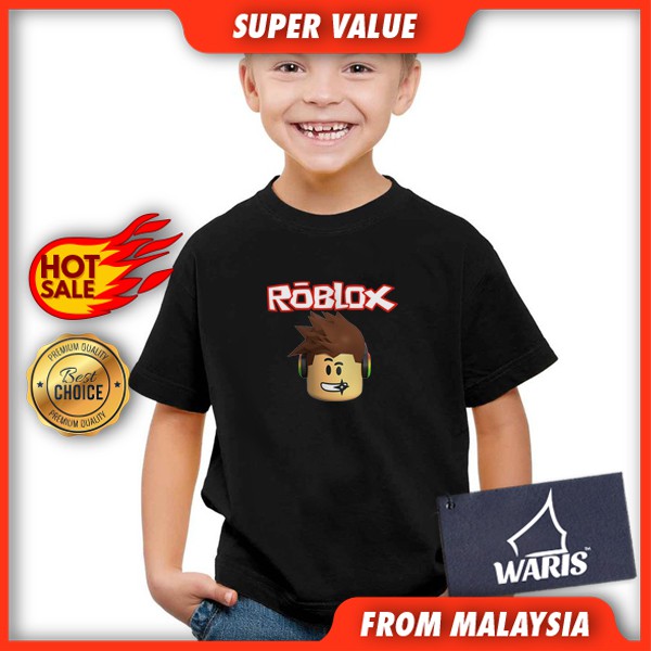 Roblox 02 - Black T-shirt (Kids Boy) | Shopee Malaysia