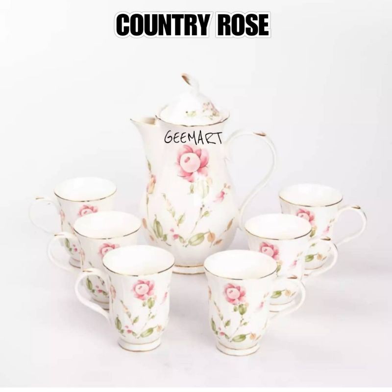 Porcelain Tea Set Teko Corelle Cawan Corelle Plum Teko Corelle