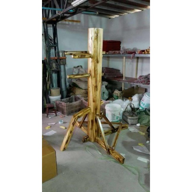 Chinese Kungfu Wing Chun Wooden Standing Wood Dummy Punching Kick Bag