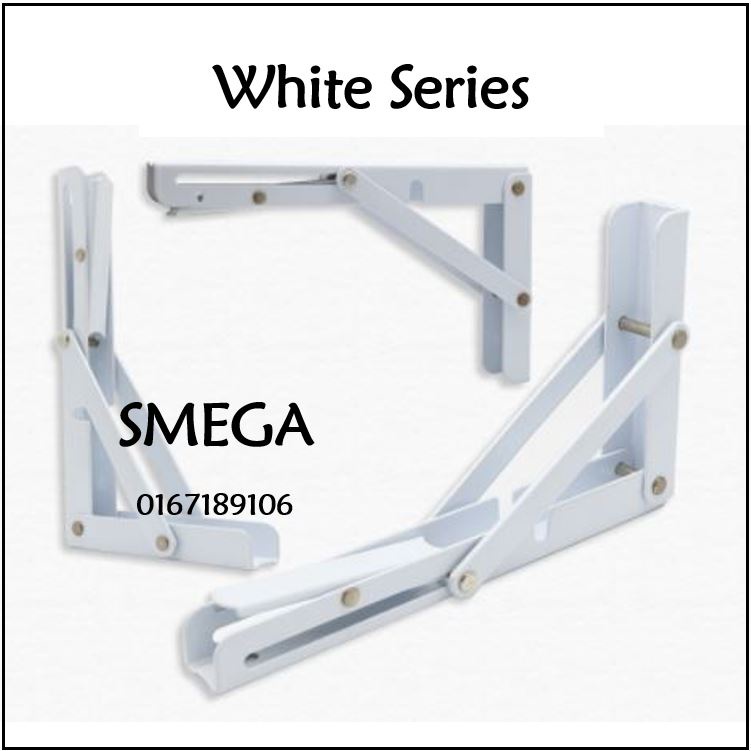 SMEGA 1 Pair Foldable L Bracket with Spring [Black/White][1set 2pcs