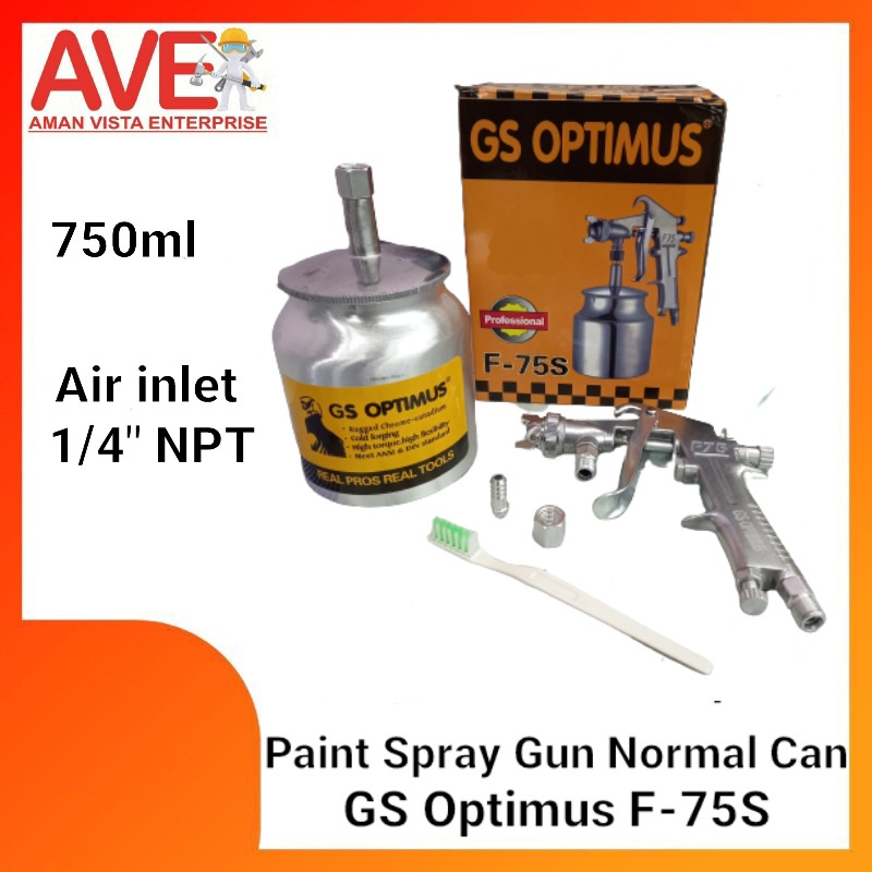 Paint Spray Gun Gravity Feed Normal Can GS Optimus F-75S 750ml | Shopee ...