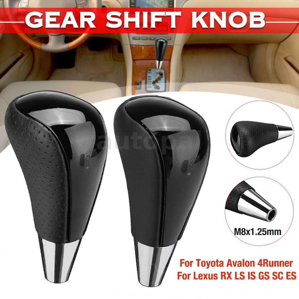 Piano Black Gear Shift Knob For Toyota & Lexus – Leather & ABS – M8 Thread – Easy Screw-On