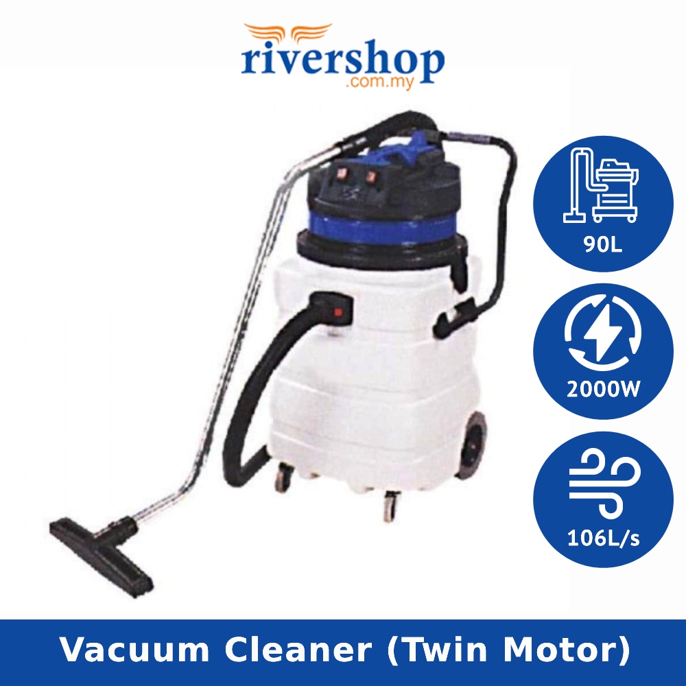LEADER 90Litres Wet & Dry Vacuum Cleaner (Twin Motor) DM 90 / Industrial Heavy Duty Vacuum