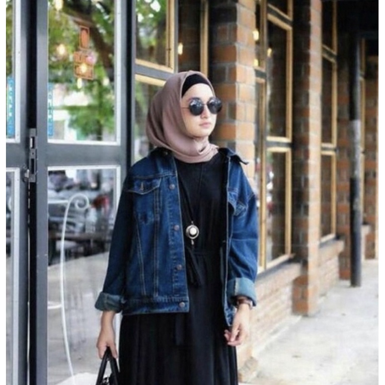Womens Denim Jacket Slim Jeans Coat Casul Long Sleeve Vintage Outwear i Shopee Malaysia