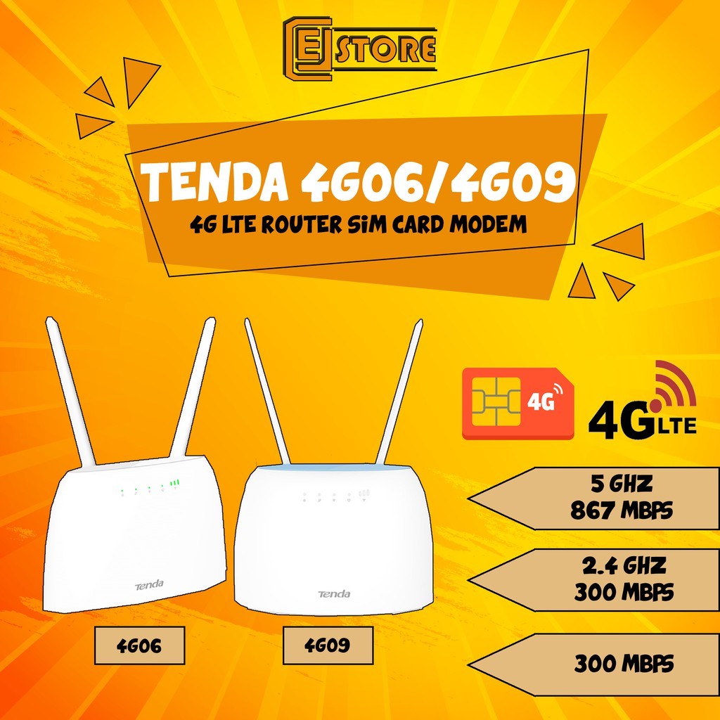 Tenda 4G+ LTE Dual-Band WiFi Router AC1200 4G09