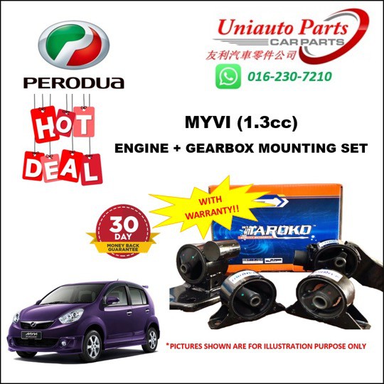 PERODUA MYVI (1.3CC) ENGINE + GEARBOX MOUNTING SET (3PCS) Shopee Malaysia