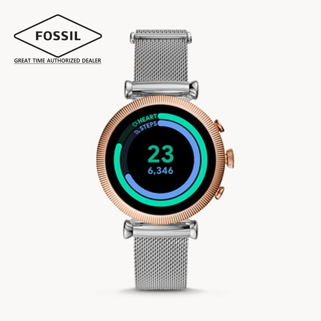 Fossil Smart Watch FTW6043 Gen 4 Smartwatch Sloan HR Stainless Steel Mesh Ladies Watch Shopee Malaysia