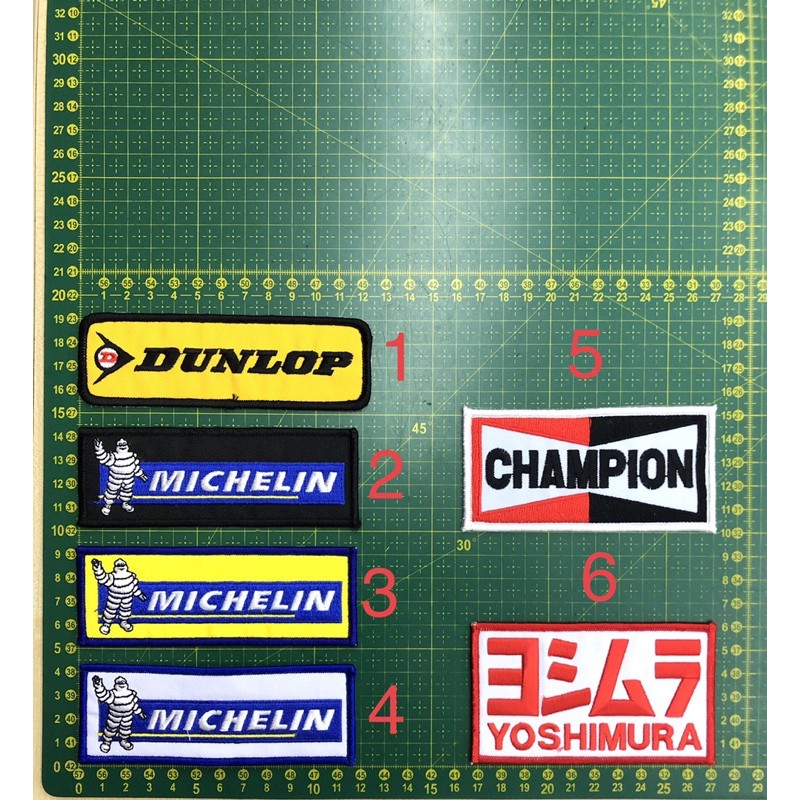 Patches kain sulam champion yoshimura dunlop michelin embroidery