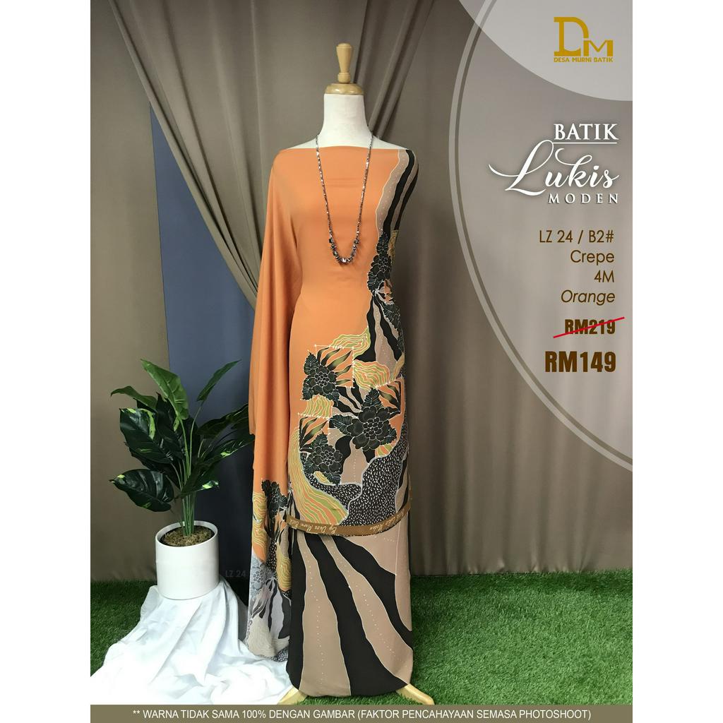 Kain Pasang Crepe Batik Lukis Moden By Desa Murni Batik Ready Stok