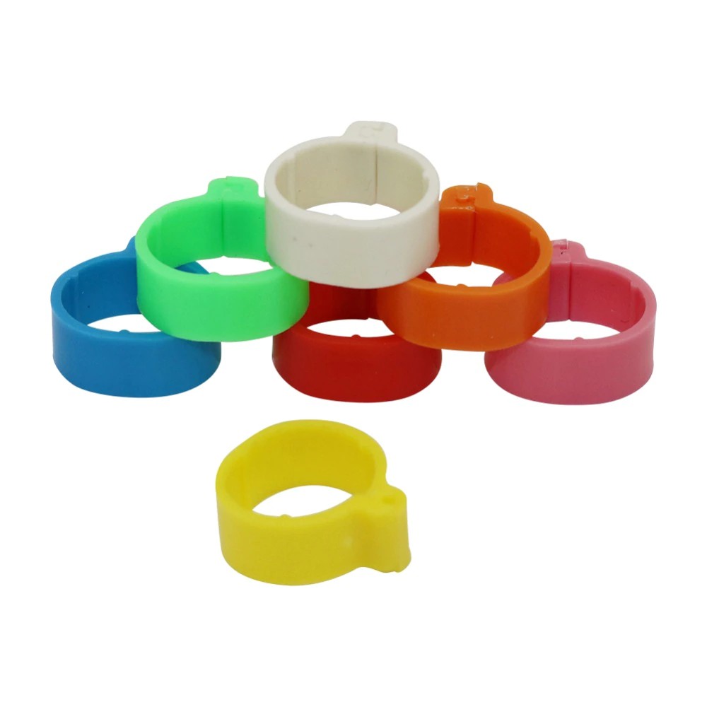 100 Pcs Chicken Foot Rings Inner Diameter 1.6cm 7 Colors Plastic Open ...
