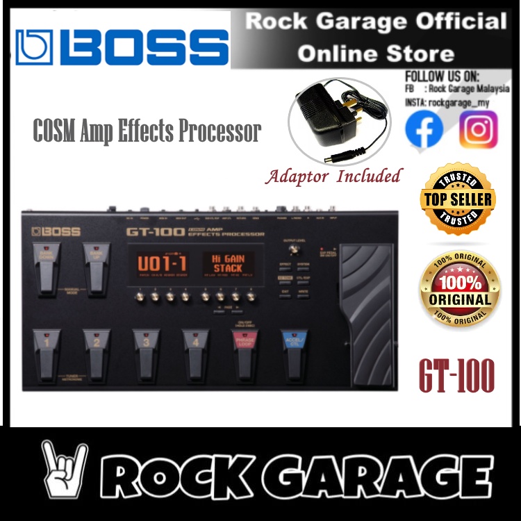 Boss GT100 Guitar MultiEffects Pedal with Adapter (GT100) Shopee
