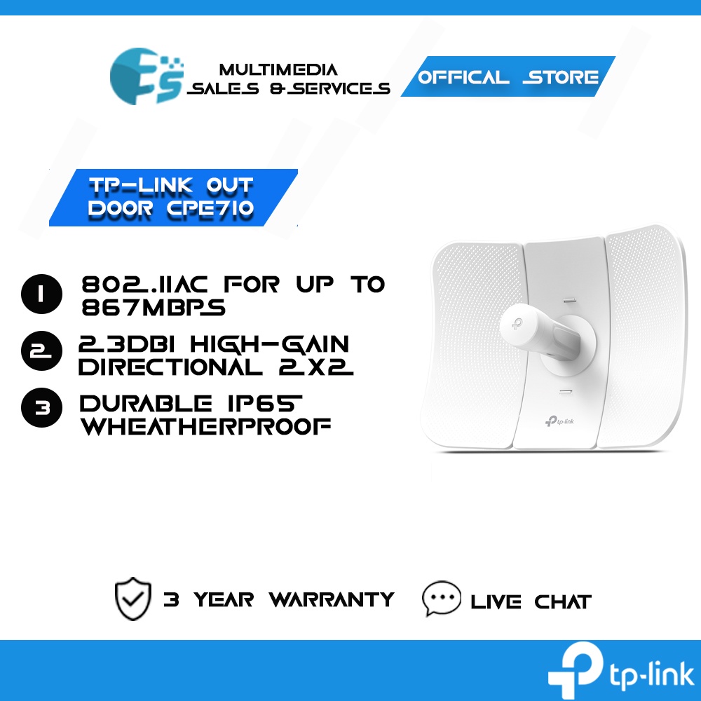 TPLINK CPE710 Long Distance 5Ghz AC 867Mbps 23dbi Point to Point