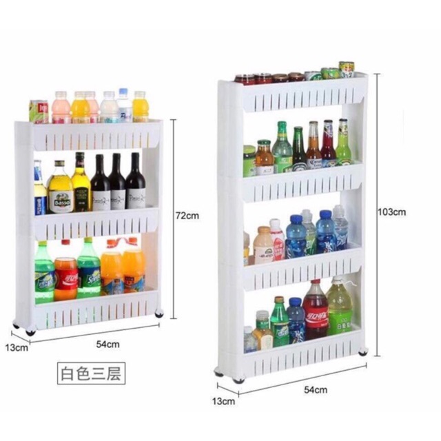 [READY STOCK] 4-Tier Slim Wheel Space Saver Kitchen Rack / Rak Dapur ...