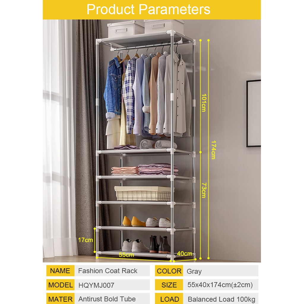 Modern Multipurpose Cloth Organizer Rack Wardrobe/Cloth Hanger Stand ...