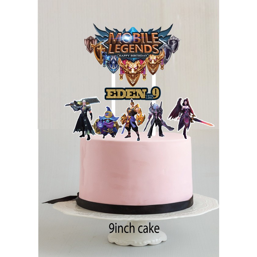 [CUSTOM NAME - TAMBAH NAMA] Mobile Legend Game Cake Topper Set Miya