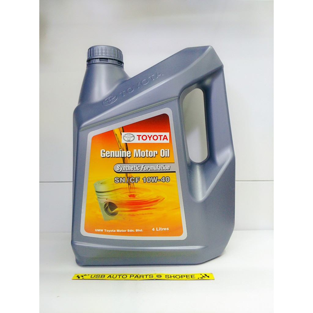 Original Toyota SN/CF 10W-40 Semi Synthetic Engine Oil 10W40 | Shopee ...