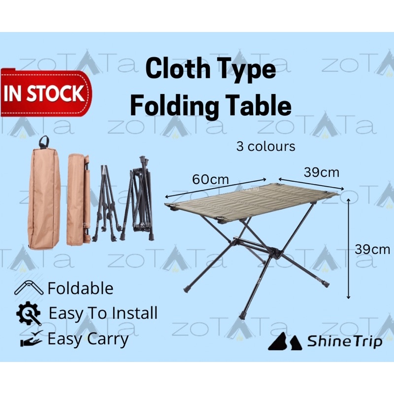 Foldable Cloth Camping Adjustable Height Table Canvas Rack Folding ...