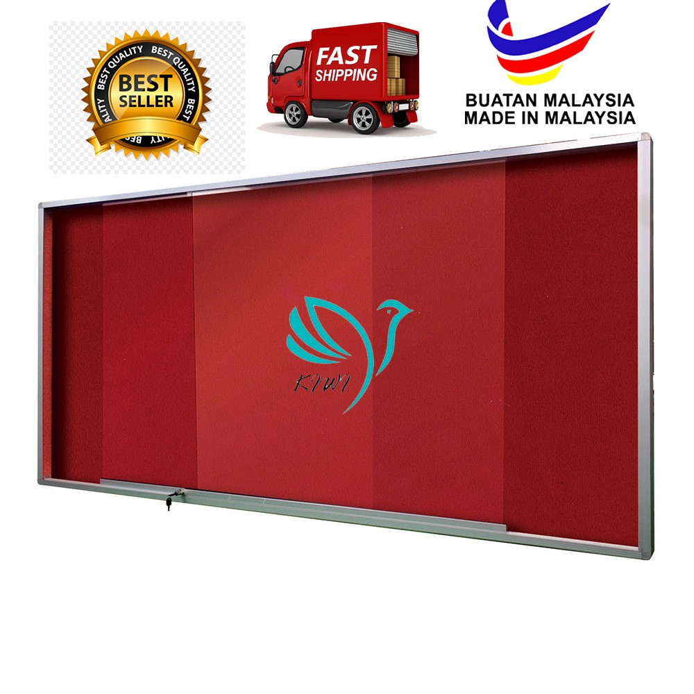 Velcro Notice Board With Sliding Glass Velcro Notice Board