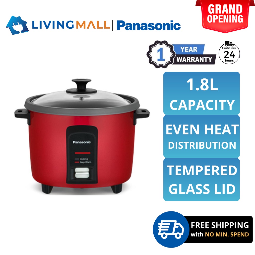 [FREE DELIVERY] PANASONIC (1.8L) Conventional Rice Cooker (Red Color