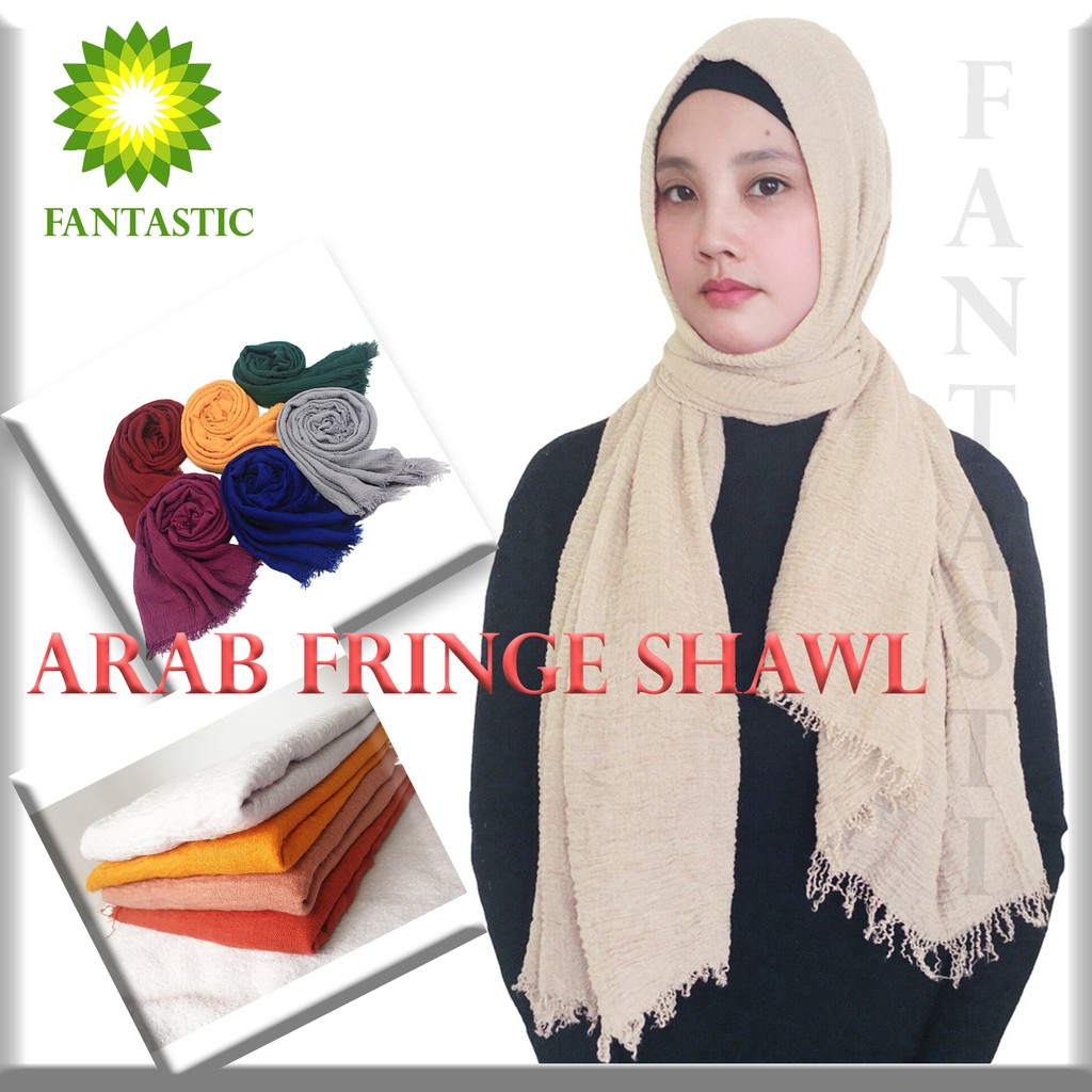 Tudung Raya 2024 ARAB FRINGE SHAWL, SOFT & IRONLess COTTON,STOCK READY