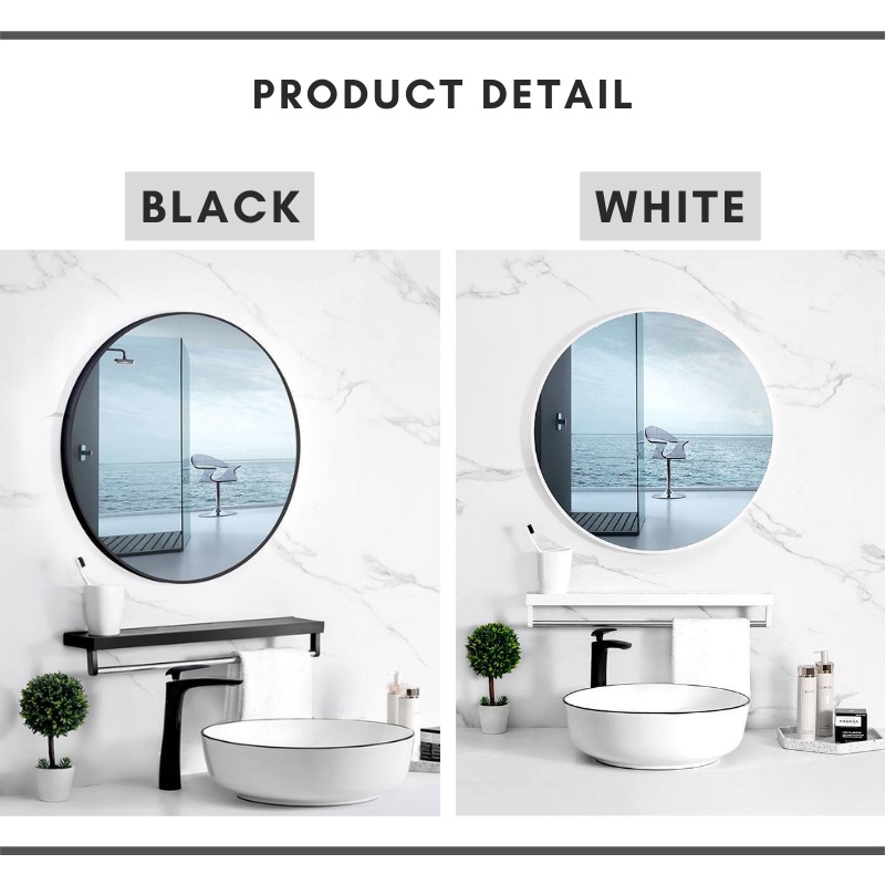 Mirror Bathroom Wall Cermin Bathroom wall Mirror Cermin Dinding with ...