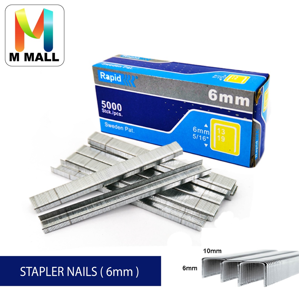M Mall 13/6 Rapid 6mm Hand Staple Gun Refill Nail Hand Stapler Gun