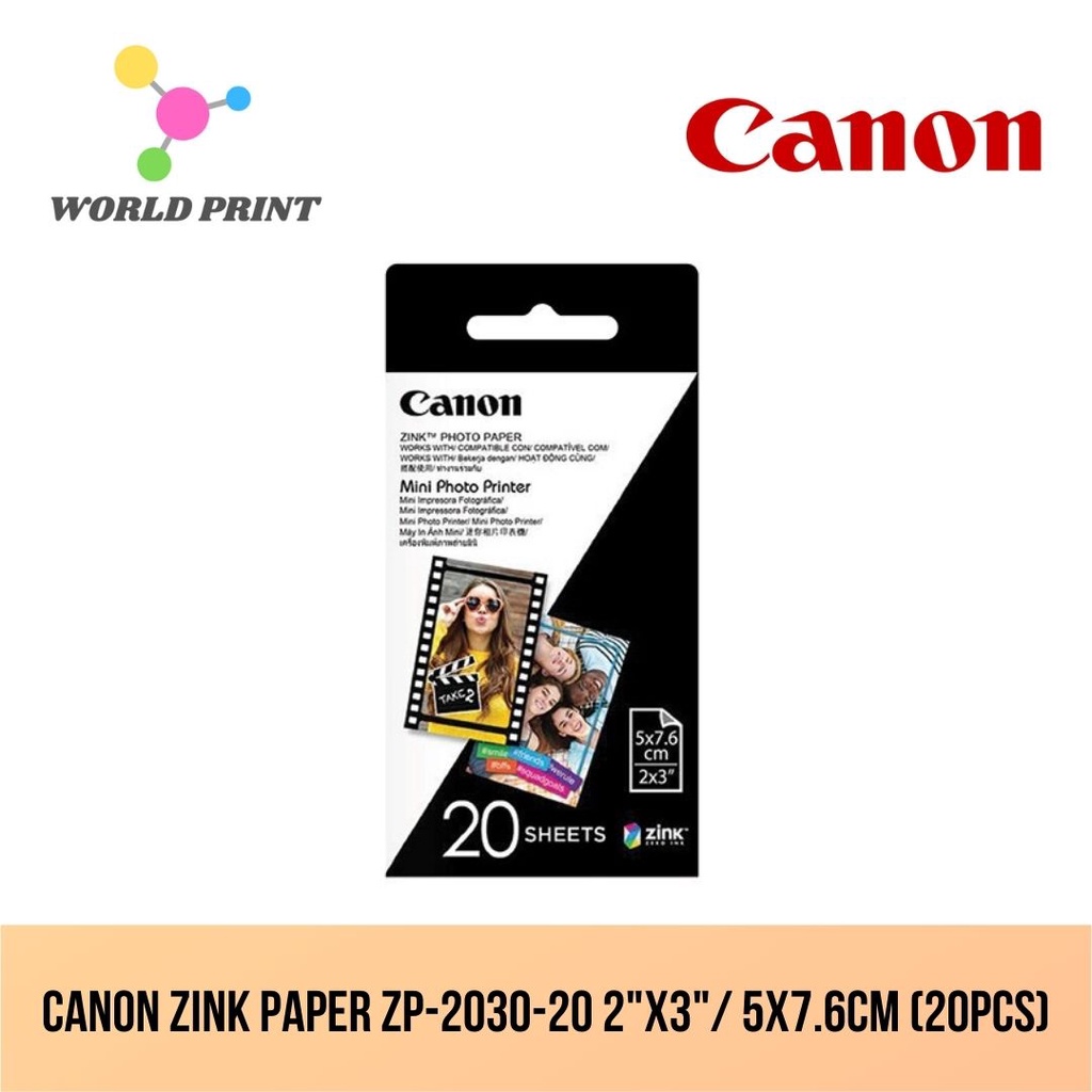 Canon ZINK Paper ZP203020 2"x3"/ 5x7.6cm (20PCS) Shopee Malaysia