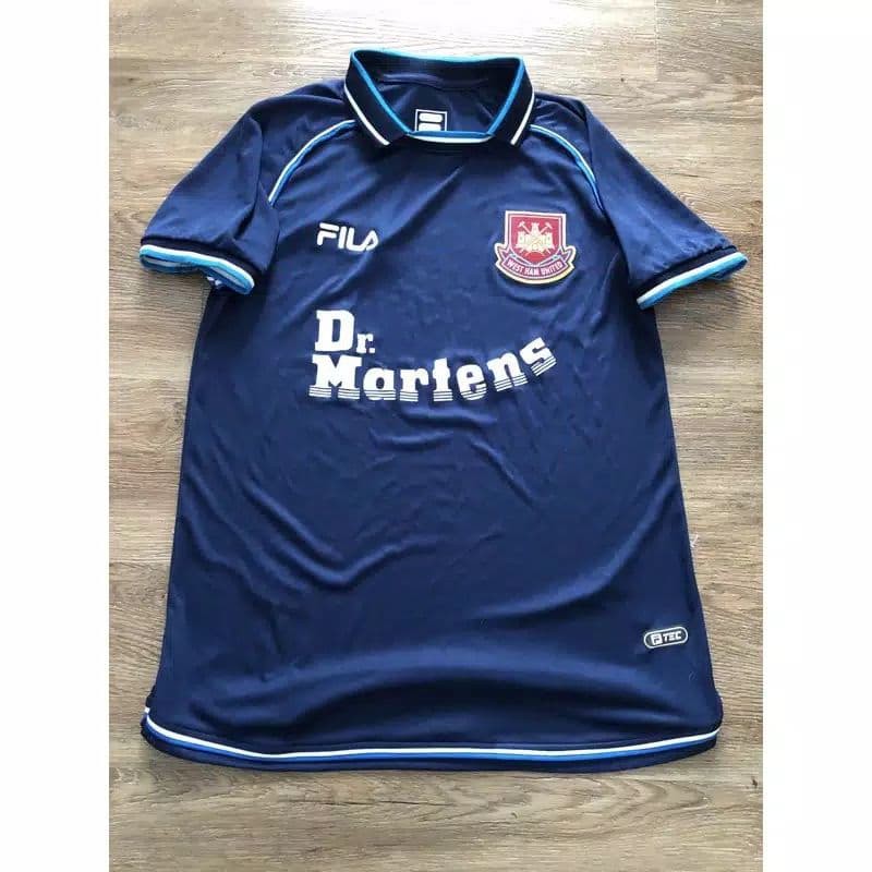 Retro WEST HAM Ball JERSEY DR MARTENS AWAY NAVY BLUE Shopee Malaysia