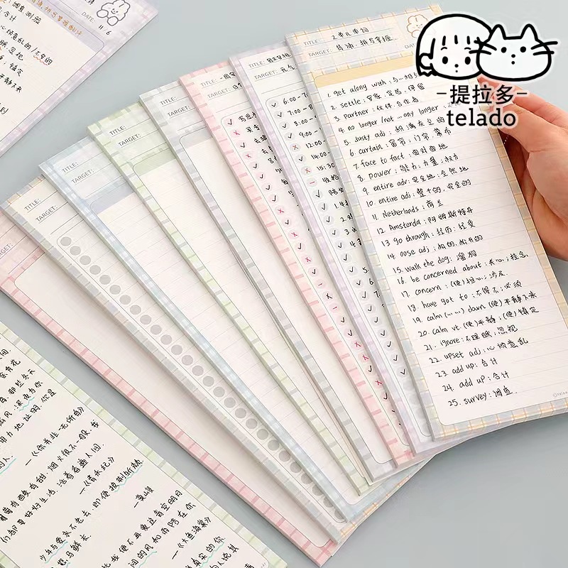 【Sweetbox Ready Stock】EXTRA LONG Cute Ins Style Notepad Notebook Paper ...