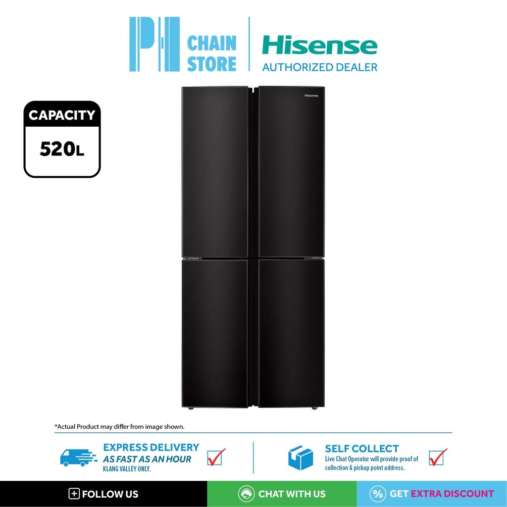 (DELIVERY FOR KL & SGR ONLY) HISENSE RQ515N4AB1 520L 4DOOR INVERTER