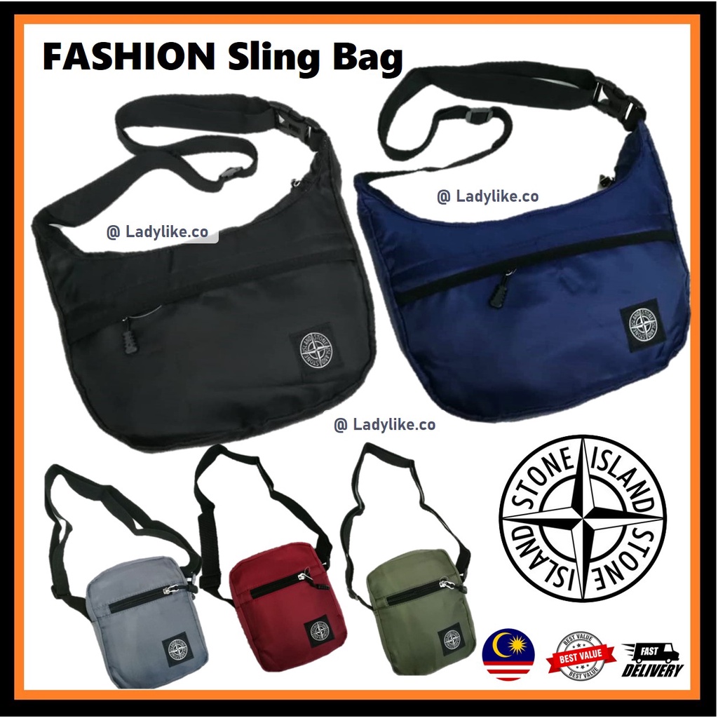 Stone Island Bag Sling Bag Crossbody Bag High Quality Nylon Unisex Messenger Beg Casual Outing Fashion Travel Bag Lelaki