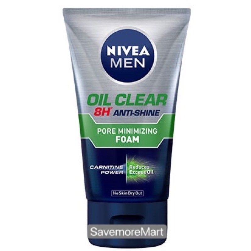 Nivea Men Oil Clear 8H Anti-Shine Foam Free 50% 150G | Shopee Malaysia