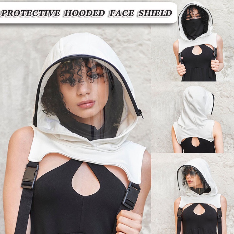 Hoodie with face shield discount