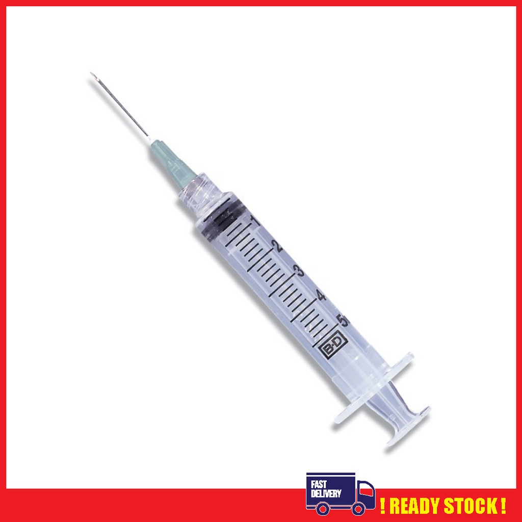 5ml Bd Syringe Luer Lok Tip With Bd Precisionglide Needle Jh68 Shopee