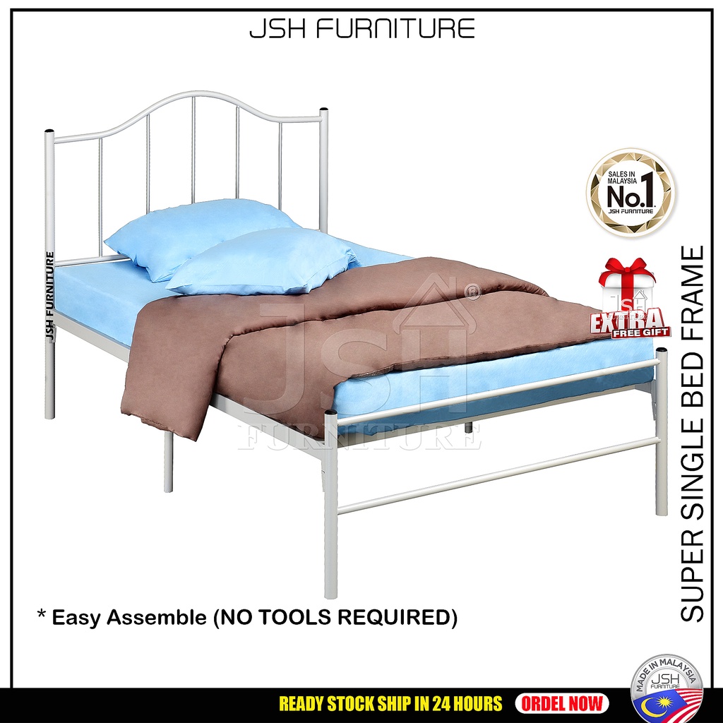 JSH S110 Super Single Metal Bed / Beds / Metal Super Single Bed Frame ...