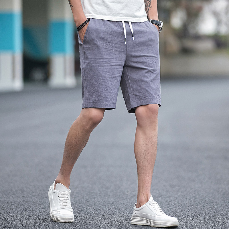 Fashion Five Pants Men's Summer Beach Pants Running Shorts-Blue