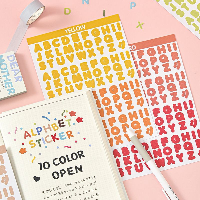 Color Alphabet & Number Sticker (2 Sheets) ABC Sticker | Shopee Malaysia