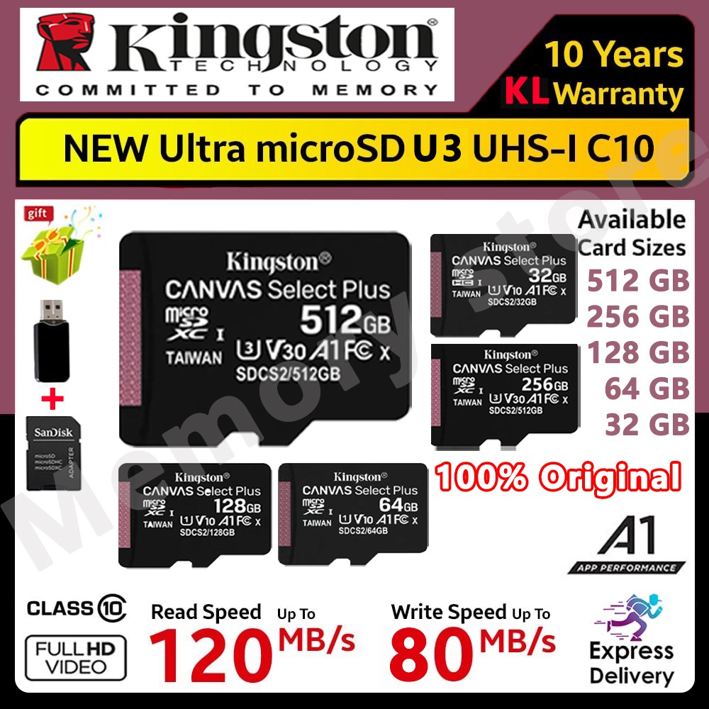 SDS2/512GB, Carte SD Kingston 512 Go