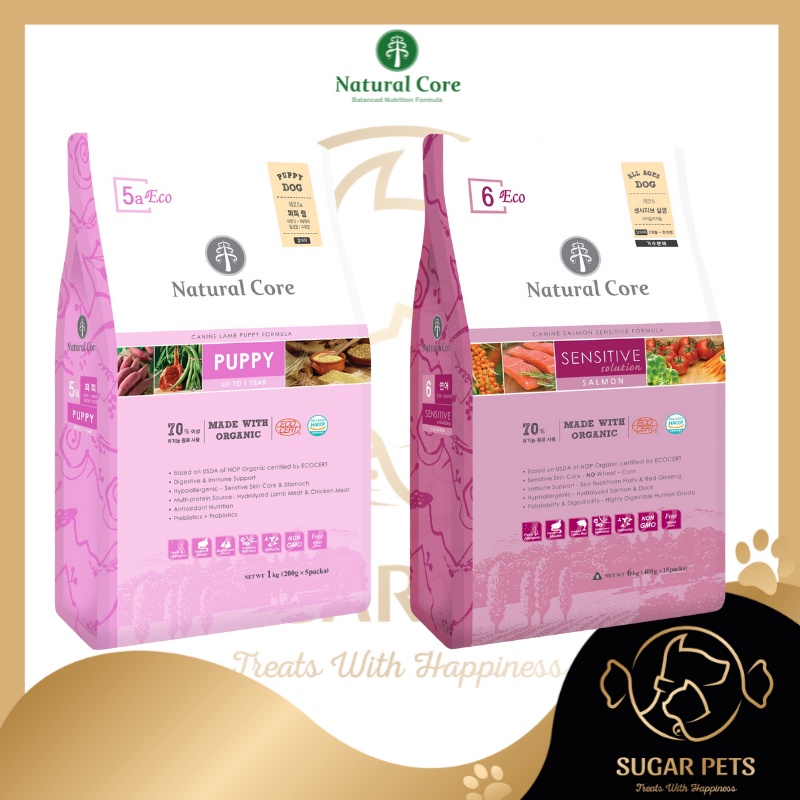 Natural Core Organic Dog Food 1KG ( Eco6 Sensi Salmon,Eco5 Puppy