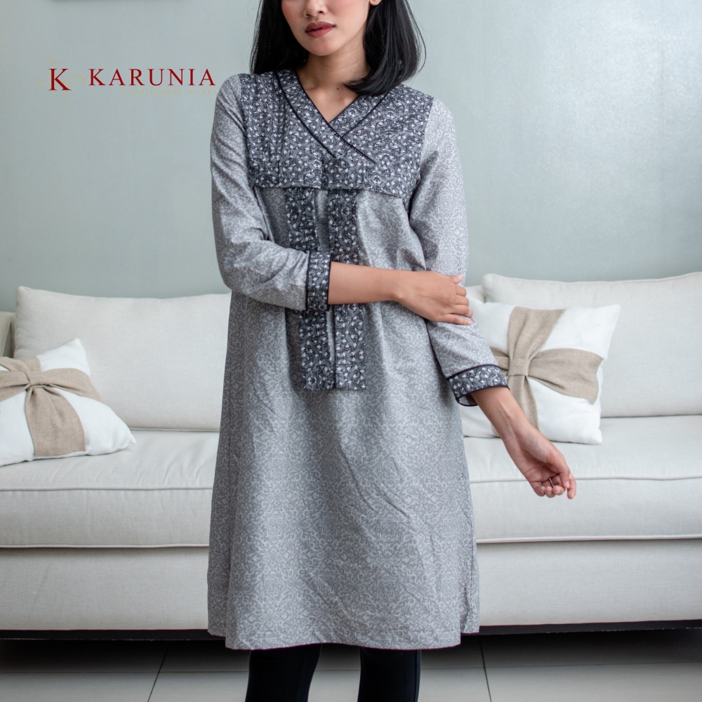 Cruella Tunic Muslim Batik Gift in Gray | Shopee Malaysia